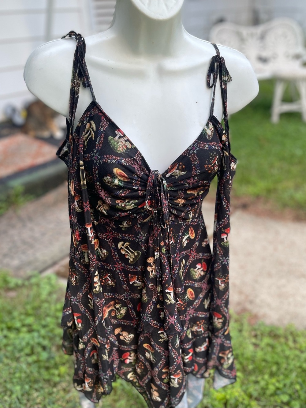 NEW dolls Kill F is for Fairies Mushroom Print Current Mood Dress S
